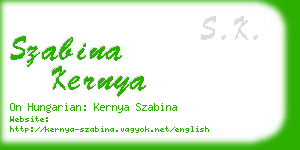 szabina kernya business card